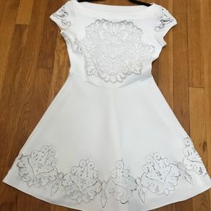 White embroidered Peak- a- Boo Dress
